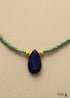 Boho Necklace, Seed Beads, Amazonite and Lapis